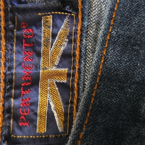 Vintage Pentimento Brittania Denim Midi Skirt Back Pocket Embellishment Size 11 - Picture 8 of 9